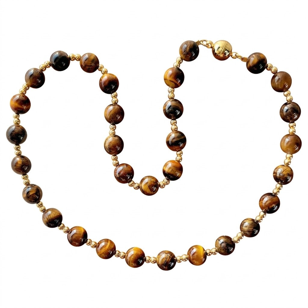 Natural Tiger's Eye Collar Necklace | Courage & Confidence