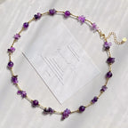 Clam & Intuition Natural Amethyst Collarbone Necklace