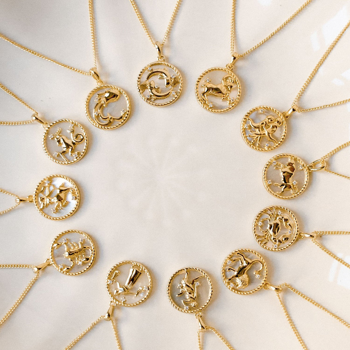 Aries Gold-Tone Titanium Steel Coin Necklace