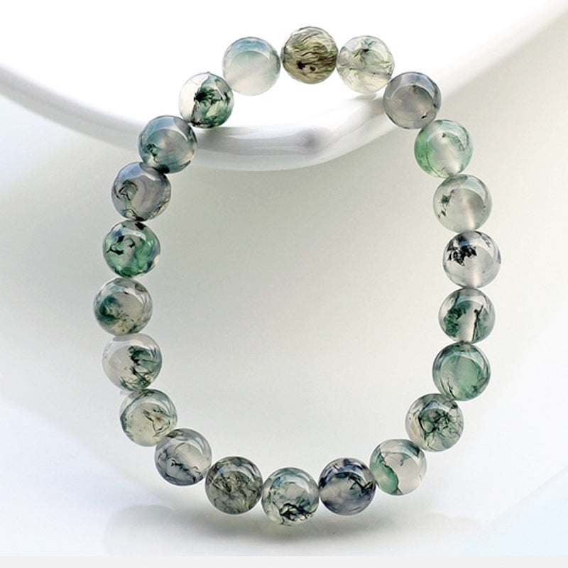 Natural Ice Moss Agate Beaded Bracelet for Women | Calm