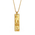 Virgo Zodiac Square Pendant Necklace