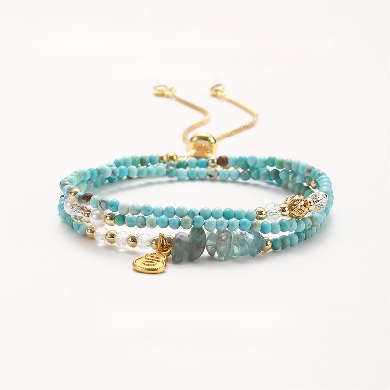 Women Soothing Multi-Strand Turquoise Beaded Bracelet