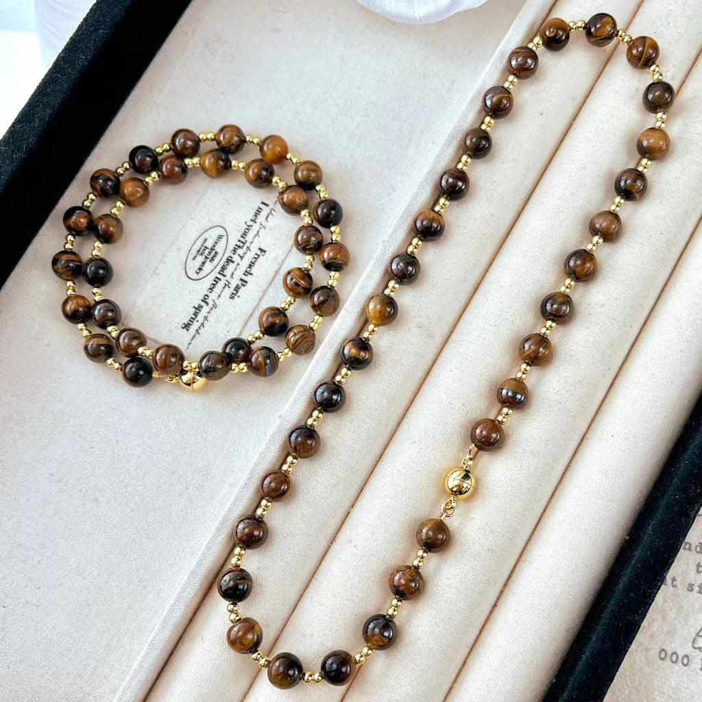 Natural Tiger's Eye Collar Necklace | Courage & Confidence
