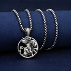 Taurus Zodiac Sculpted Tin Bull Pendant Necklace