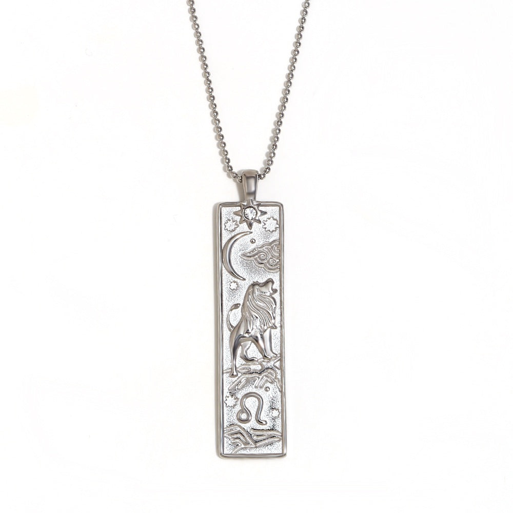 Leo Square Pendant Necklace