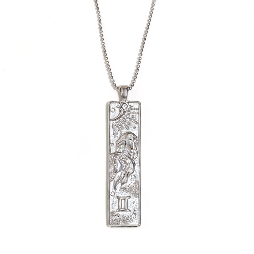 Gemini Square Pendant Necklace