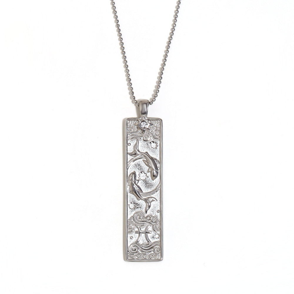 Pisces Square Pendant Necklace