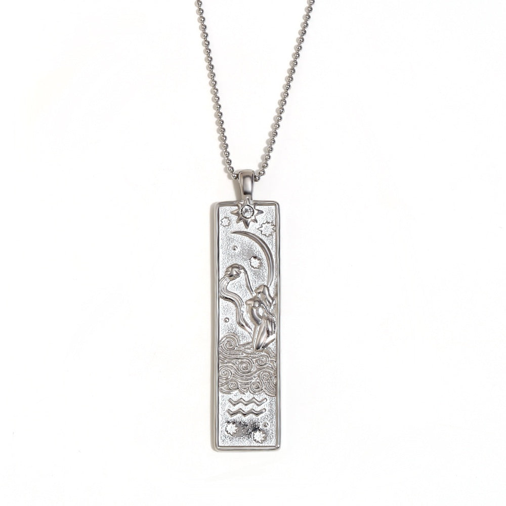 Aquarius Square Pendant Necklace