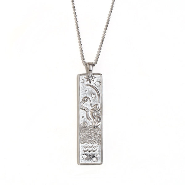 Aquarius Square Pendant Necklace