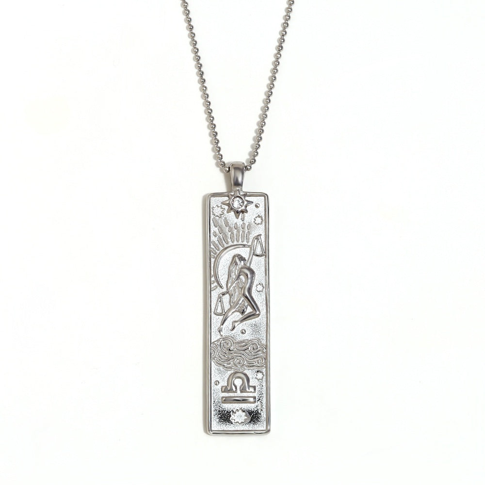 Libra Square Pendant Necklace