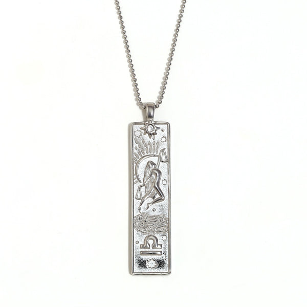 Libra Square Pendant Necklace