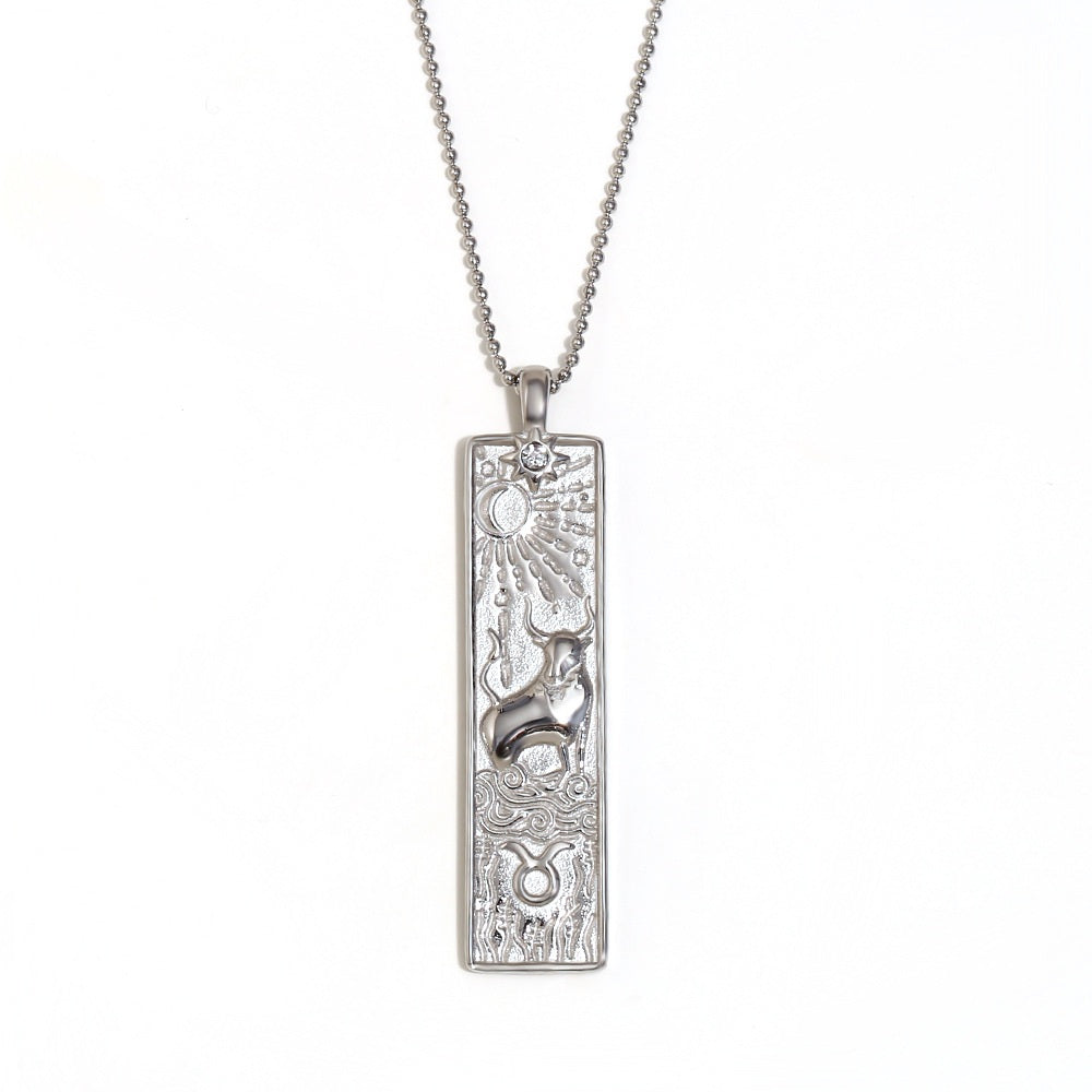 Taurus Square Pendant Necklace