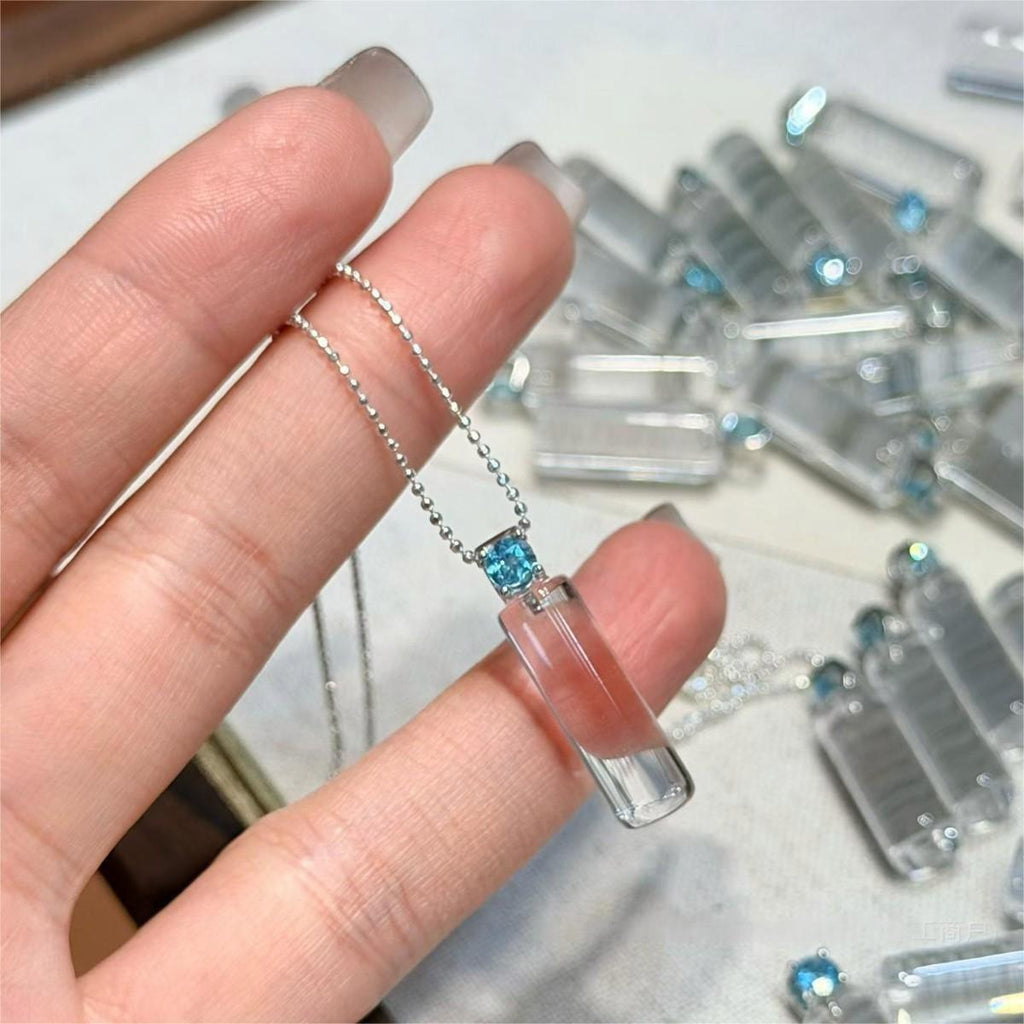 Clarity Natural White Crystal "Drift Bottle" Pendant