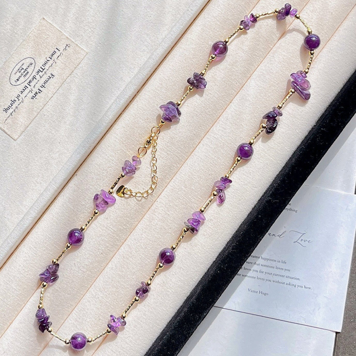 Clam & Intuition Natural Amethyst Collarbone Necklace