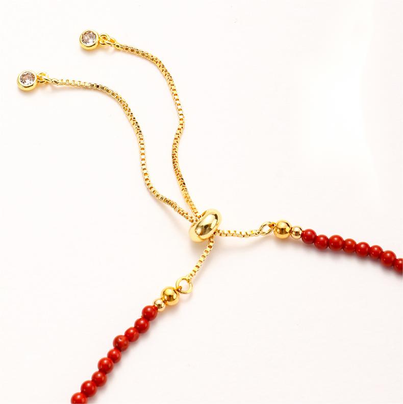 "Peace & Good Fortune" Nanhong Agate 3-Wrap Bracelet for Women