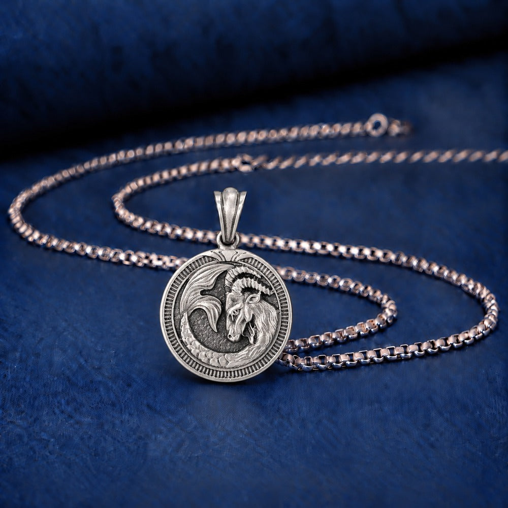 Leo Zodiac Majestic Sculpted Tin Lion Pendant Necklace