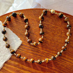 Natural Tiger's Eye Collar Necklace | Courage & Confidence