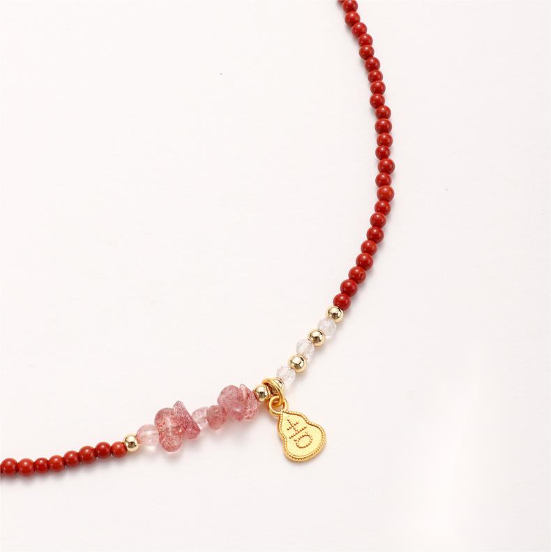 "Peace & Good Fortune" Nanhong Agate 3-Wrap Bracelet for Women