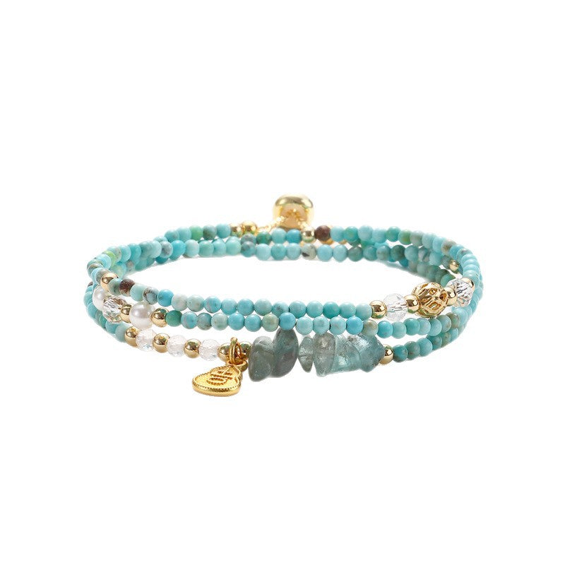 Women Soothing Multi-Strand Turquoise Beaded Bracelet