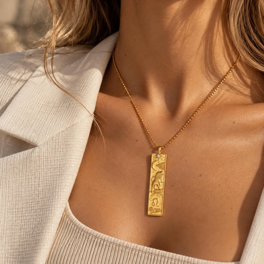 Leo Square Pendant Necklace