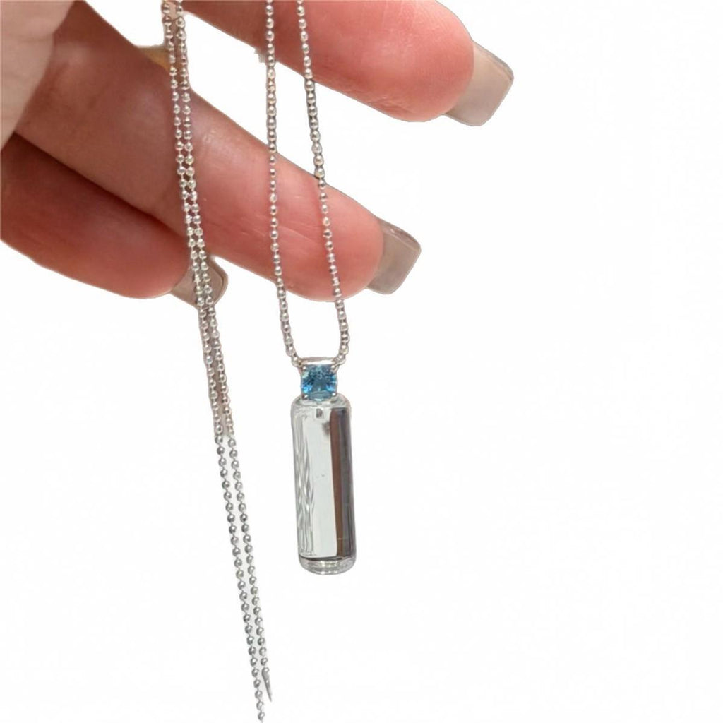 Clarity Natural White Crystal "Drift Bottle" Pendant