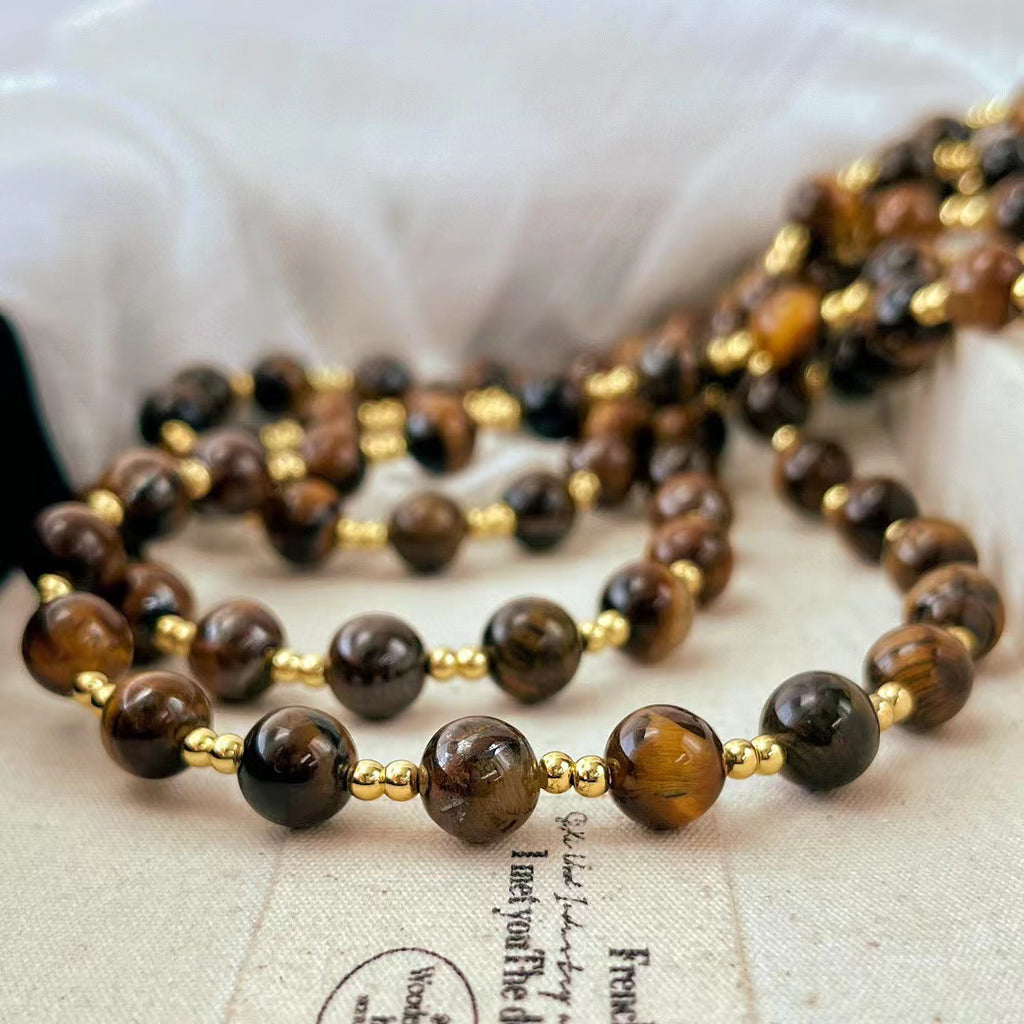 Natural Tiger's Eye Collar Necklace | Courage & Confidence