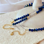 Wisdom Lapis Lazuli White Crystal Collarbone Necklace