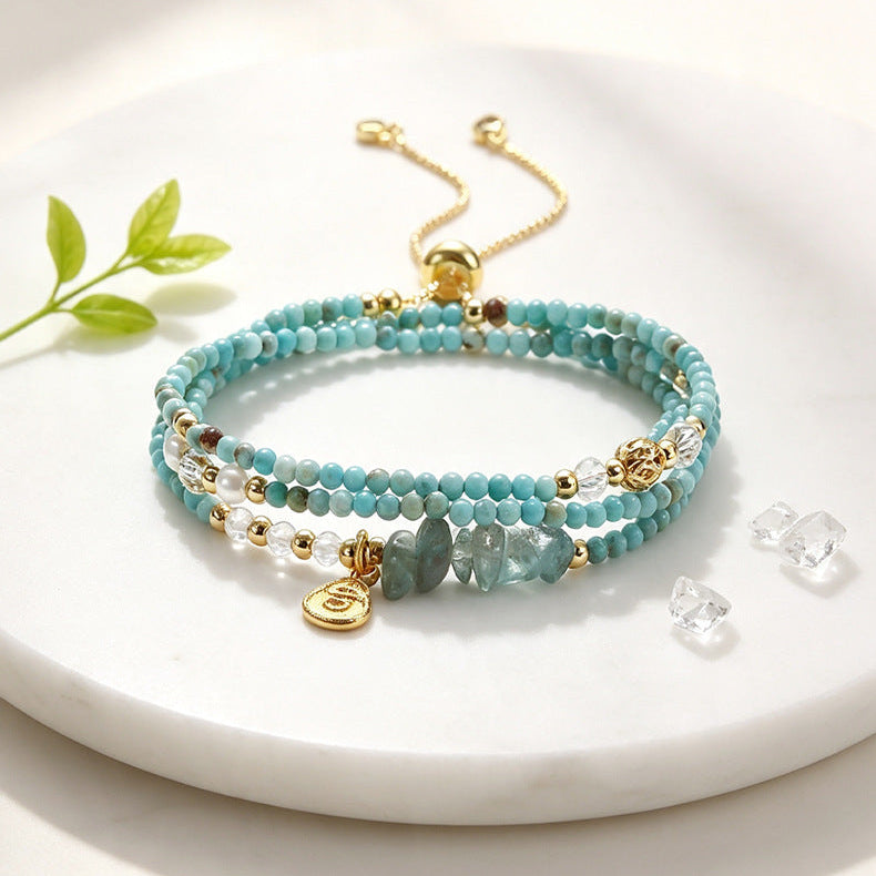Women Soothing Multi-Strand Turquoise Beaded Bracelet