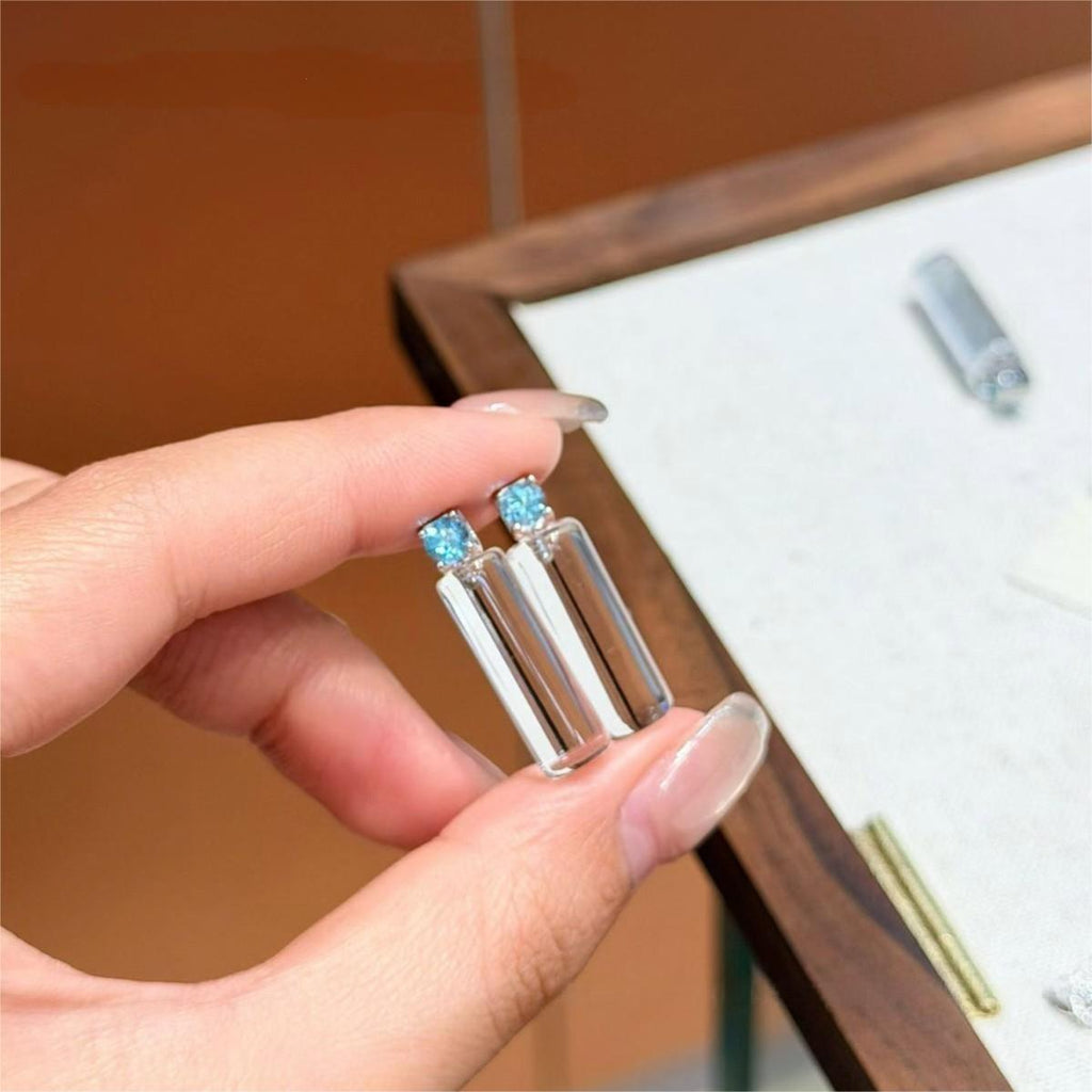 Clarity Natural White Crystal "Drift Bottle" Pendant