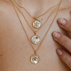 Scorpio Gold-Tone Titanium Steel Coin Necklace