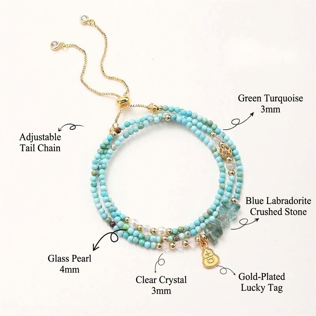 Women Soothing Multi-Strand Turquoise Beaded Bracelet
