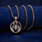 Scorpio Zodiac Bold Sculpted Tin Scorpion Pendant Necklace