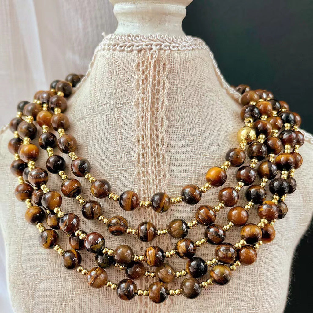 Natural Tiger's Eye Collar Necklace | Courage & Confidence