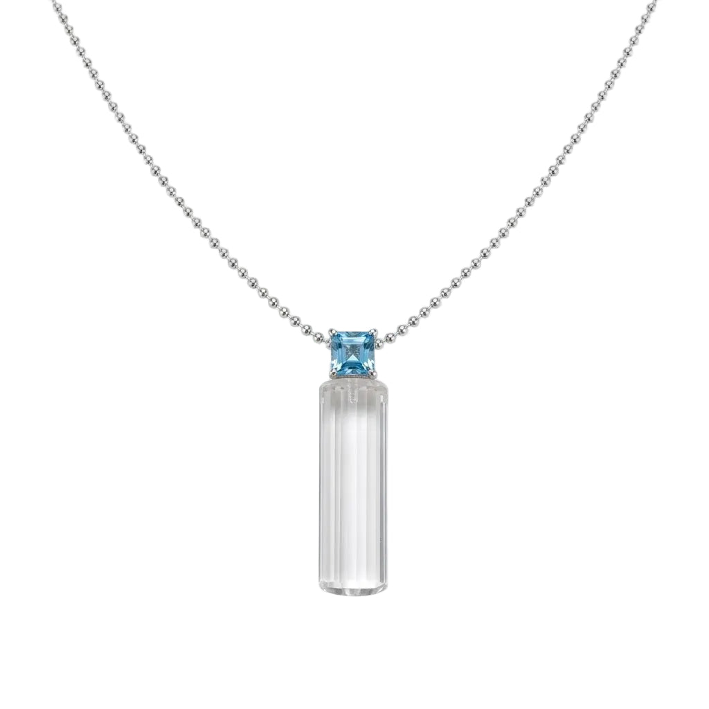 Clarity Natural White Crystal "Drift Bottle" Pendant