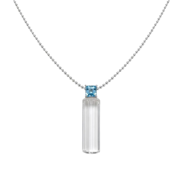 Clarity Natural White Crystal "Drift Bottle" Pendant