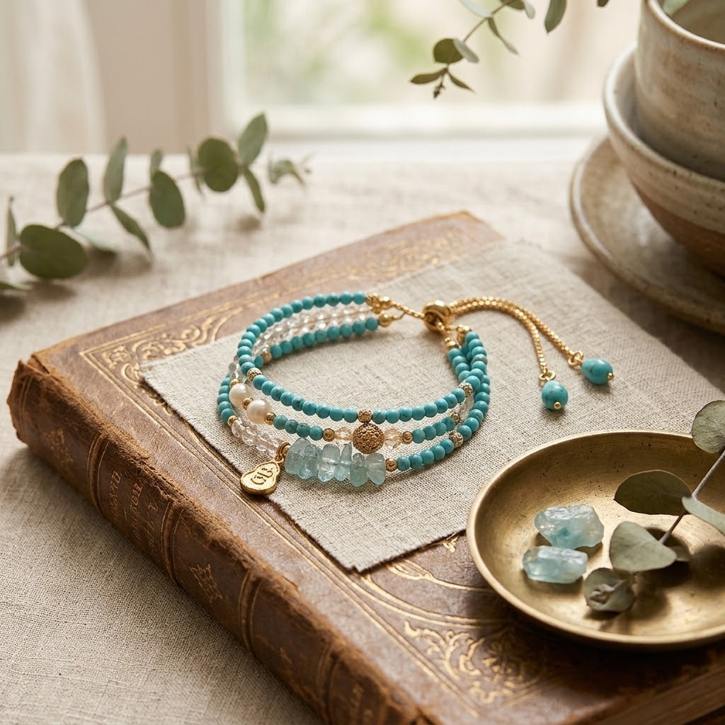 Women Soothing Multi-Strand Turquoise Beaded Bracelet