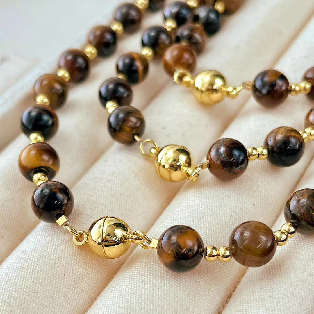 Natural Tiger's Eye Collar Necklace | Courage & Confidence