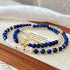 Wisdom Lapis Lazuli White Crystal Collarbone Necklace