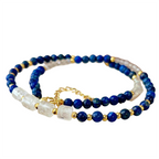 Wisdom Lapis Lazuli White Crystal Collarbone Necklace