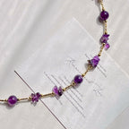 Clam & Intuition Natural Amethyst Collarbone Necklace