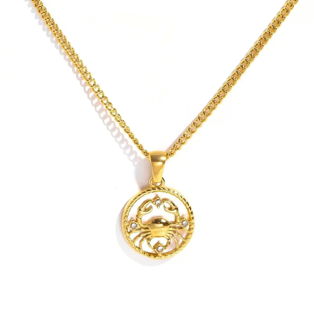 Cancer Zodiac Coin Necklace