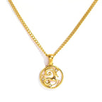 Capricorn Gold-Tone Titanium Steel Coin Necklace