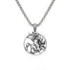 Taurus Zodiac Sculpted Tin Bull Pendant Necklace