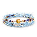 Aquamarine Layered Wrap Bracelet | Pisces Zodiac Jewelry