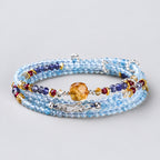 Aquamarine Layered Wrap Bracelet | Pisces Zodiac Jewelry