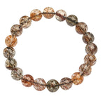 Natural Black Rutilated Quartz Beaded Bracelet | Strength