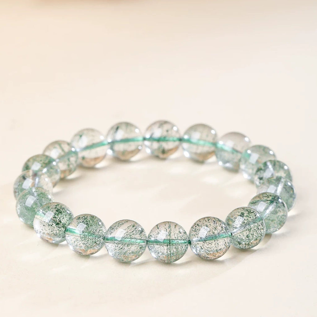 Natural Green Phantom Quartz Beaded Bracelet for Her | Calm
