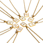 Taurus Mother of Pearl Necklace | Zodiac Square Pendant