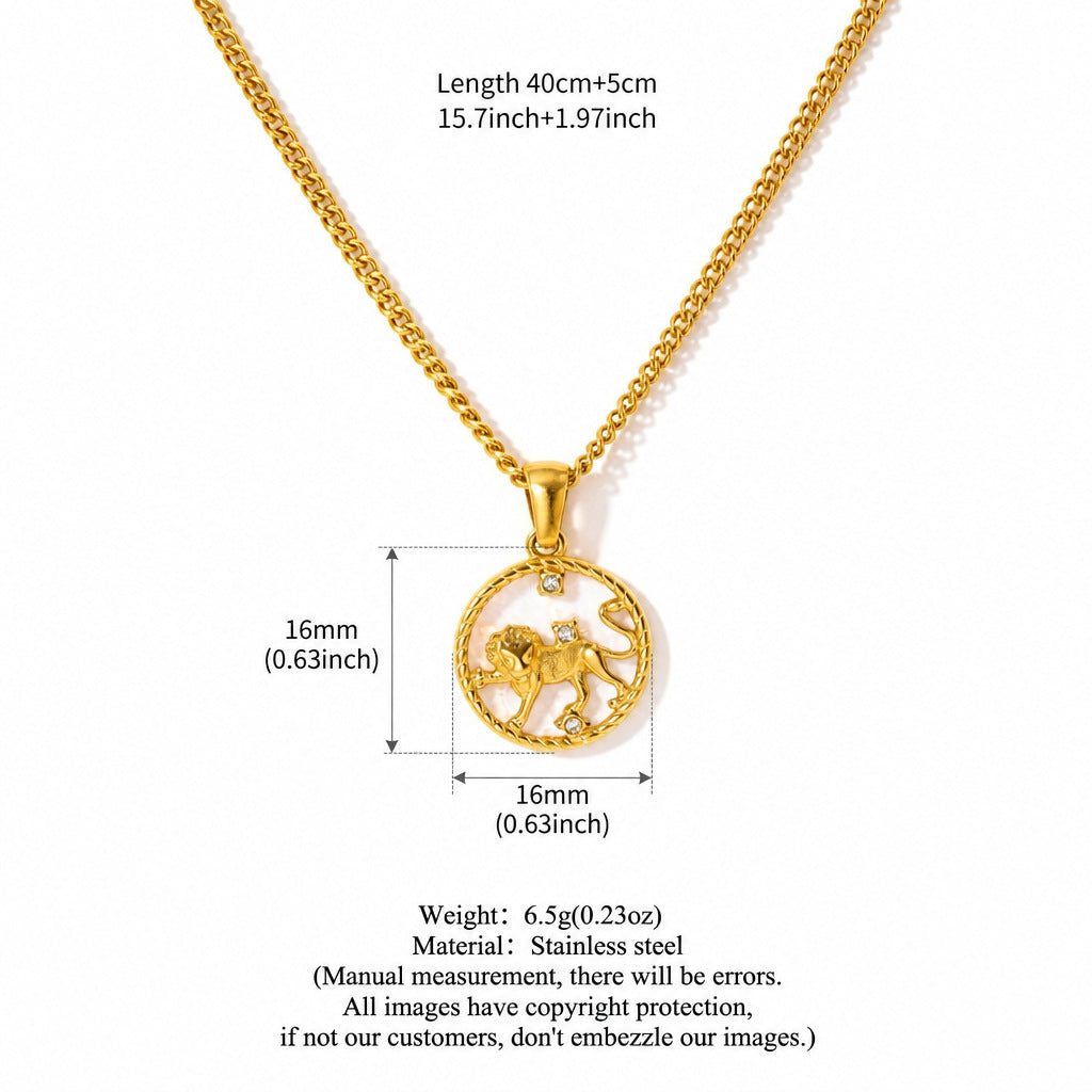 Leo Zodiac Coin Necklace
