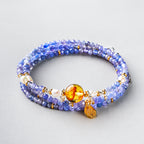 Tanzanite Layered Wrap Bracelet | Cancer Zodiac Crystal
